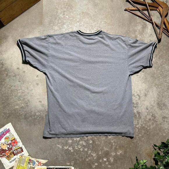 Vintage 90s Nike Ringer Tee Mens XL Embroidered Neck Swoosh USA Made Grey Shirt - Picture 2 of 3